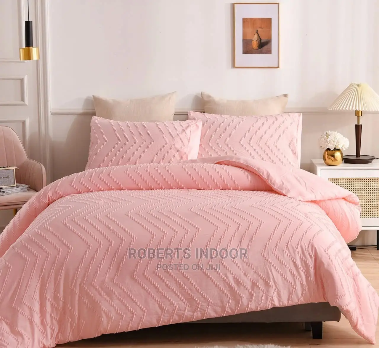 Pink Tufted Duvet Cover