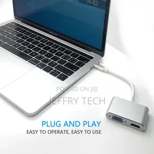 USB-C to HD-MI USB C Male Connector to VGA Converter 2 in 1