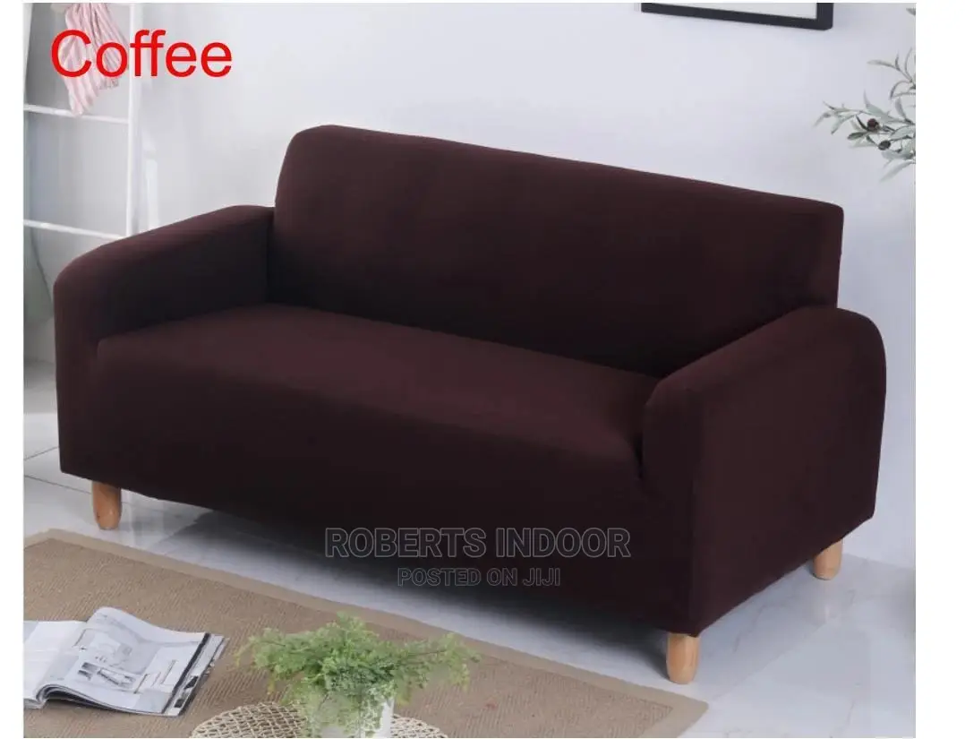 Coffee Elegant Stretchy Sofa Cover
