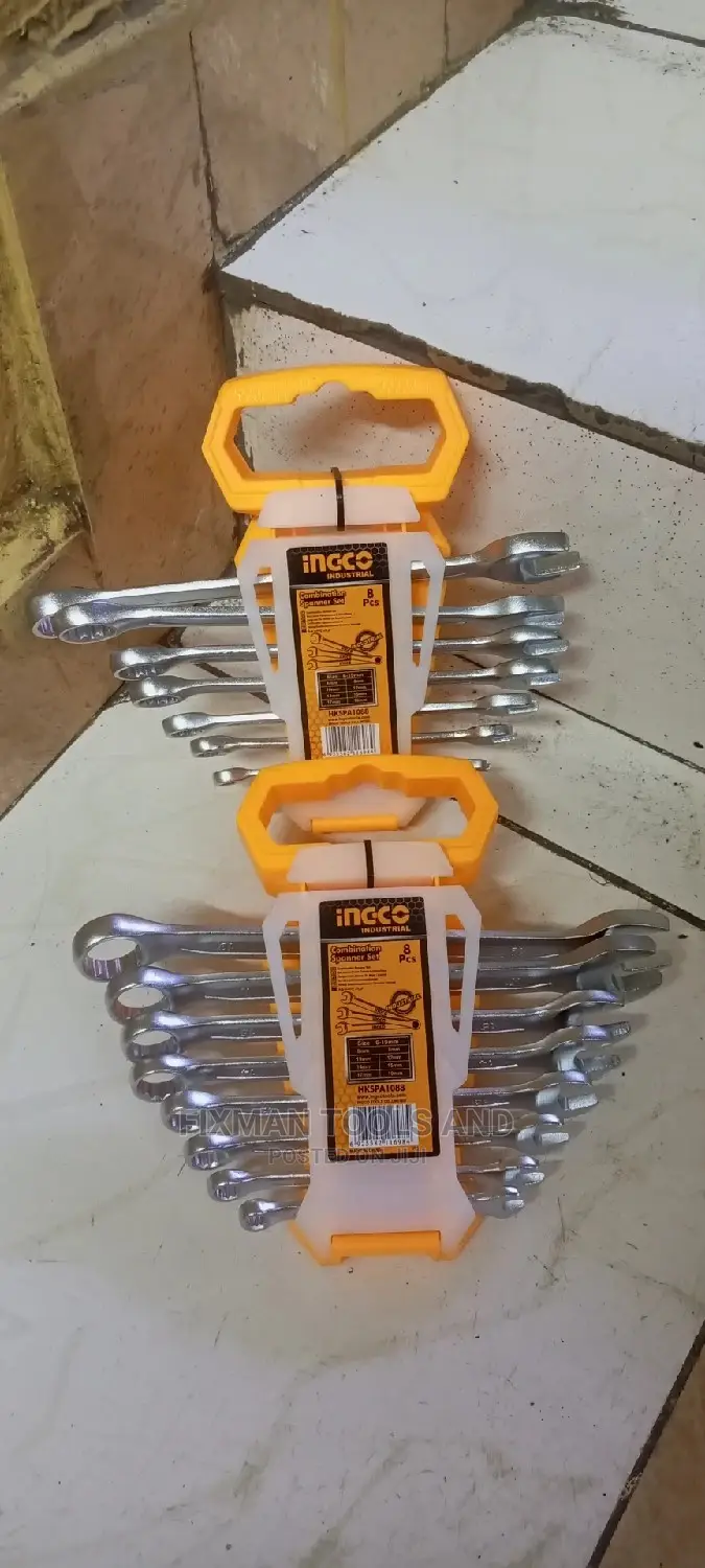 8 Pcs Chrome Combination Spanner Sets, 6-19 Mm