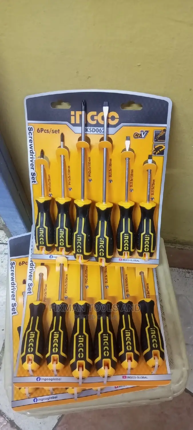 Screw Driver  Set, 6 Pcs Chrome Set