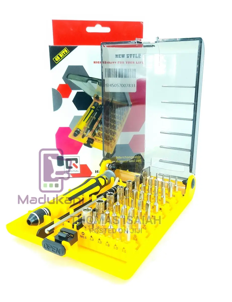 45 Bit Precision Screwdriver Kit With Tweezers and Extension