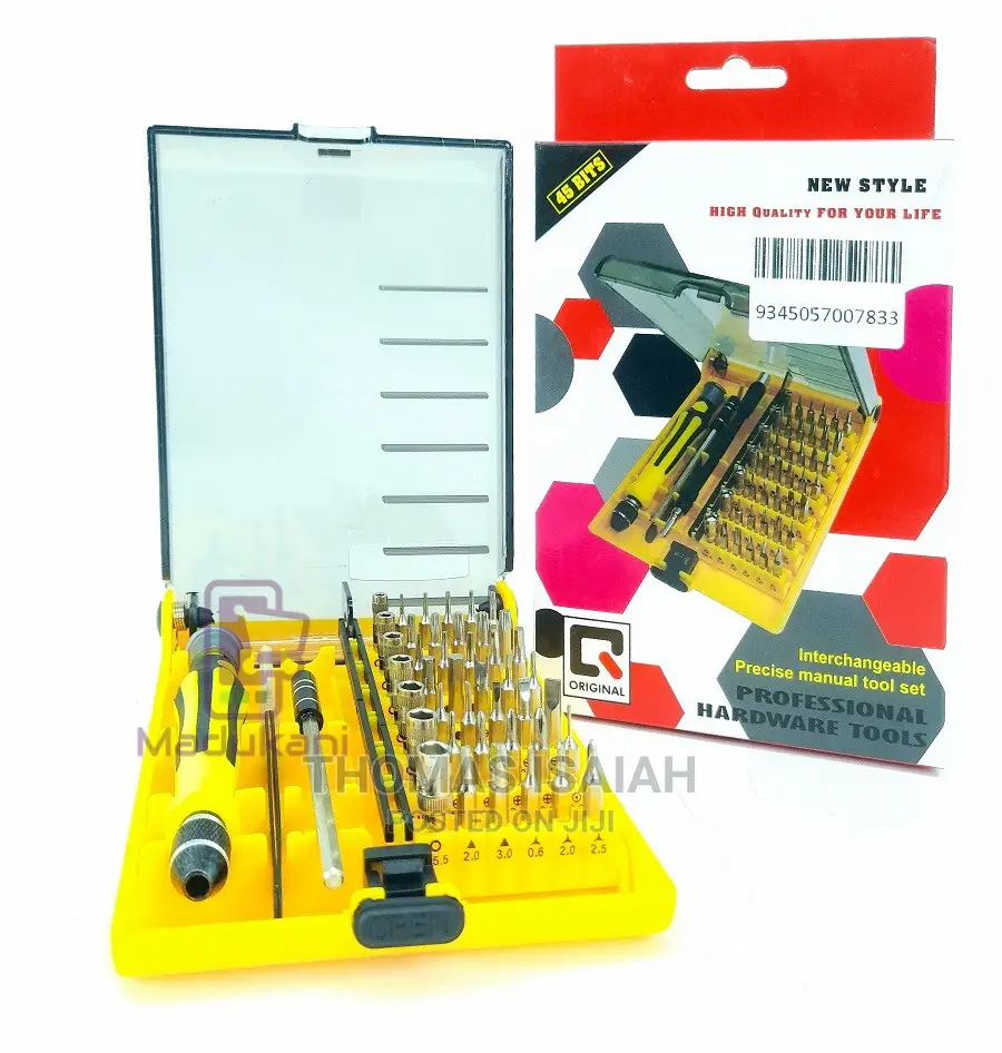 45 Bit Precision Screwdriver Kit With Tweezers and Extension