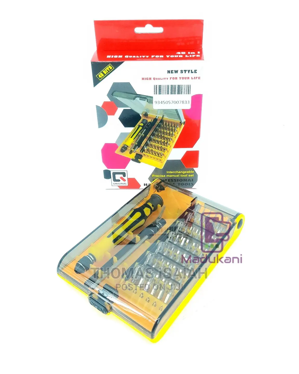 45 Bit Precision Screwdriver Kit With Tweezers and Extension