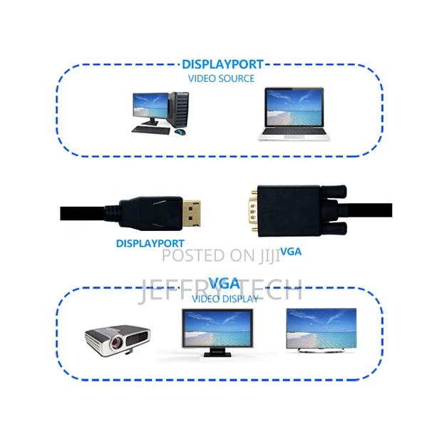 Display Port Computer Connector Displayport to VGA DP to VGA - thumbnail 3