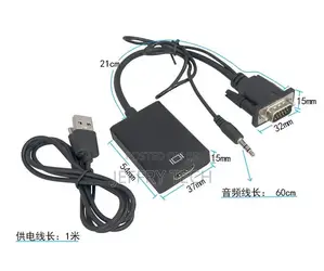 1080P Active HDTV HDMI-A to VGA Adapter Male to Female Conve