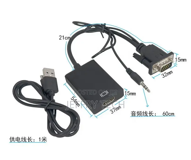 1080P Active HDTV HDMI-A to VGA Adapter Male to Female Conve
