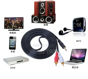 RCA Audio Cable, Male to Male 3.5mm to 2 RCA Auxiliary 1.5m
