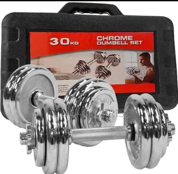30kgs Chrome Dumbbell Set With Case - main view