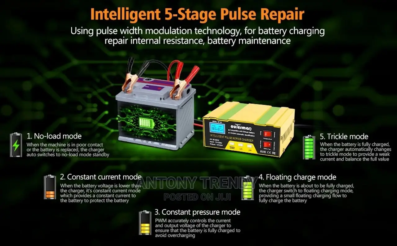 Generic Intelligent Fast Pulse Car Battery Charger 12v/24v