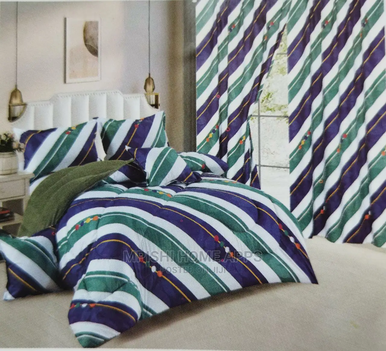 9 Piece Woolen Duvet With Curtain