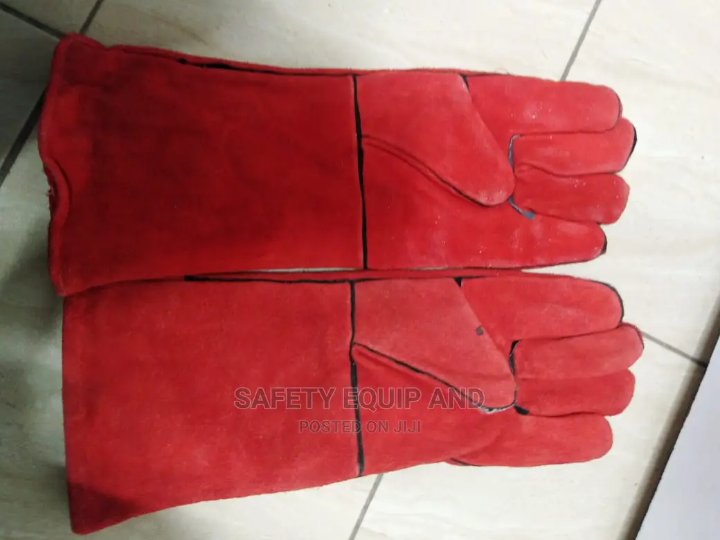 Red Leather Weldind Gloves