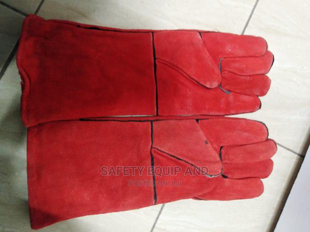 Red Leather Weldind Gloves