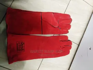 Red Leather Weldind Gloves