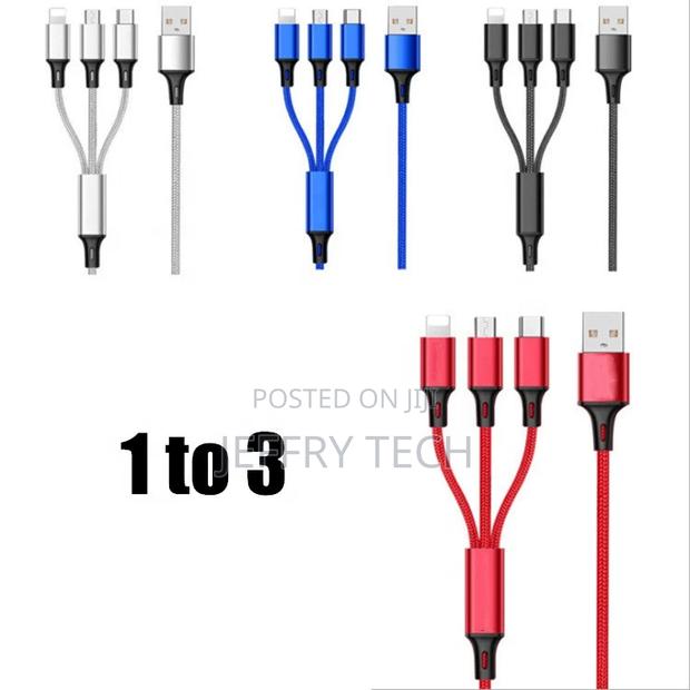 3 in 1 USB Cable for iPhone Charger Fast Charging Micro USB