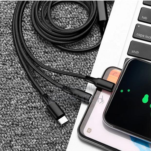 3 in 1 USB Cable for iPhone Charger Fast Charging Micro USB - thumbnail 2