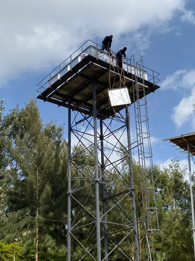 Aluminum Painted Mild Pressed Steel Tank and Steel Tower