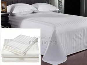 White Stripped Cotton Bed Sheet