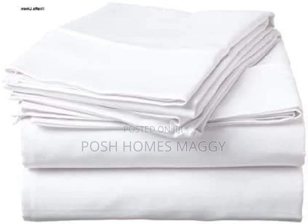 White Cotton Bed Sheets - main view