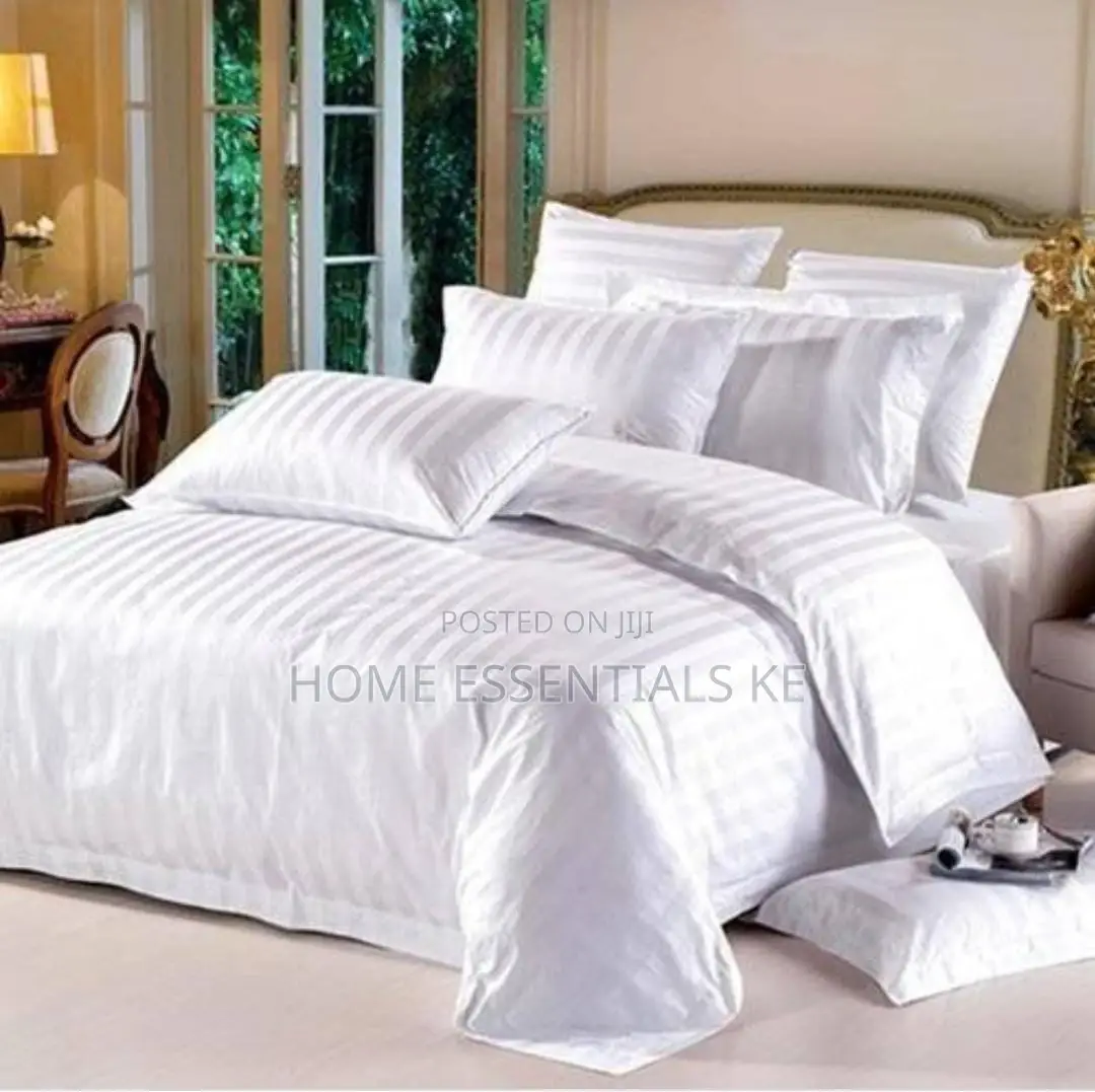 White Striped Duvet Cover Set Size-