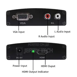 VGA#R/L Stereo Audio to HDMI Converter With Adapter Full HD