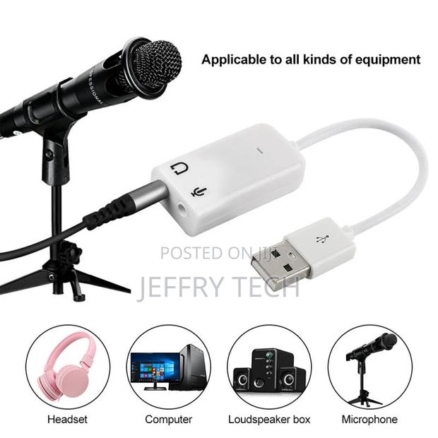 USB 2.0 to 3.5mm Stereo Audio External USB Sound Card 3D Aud