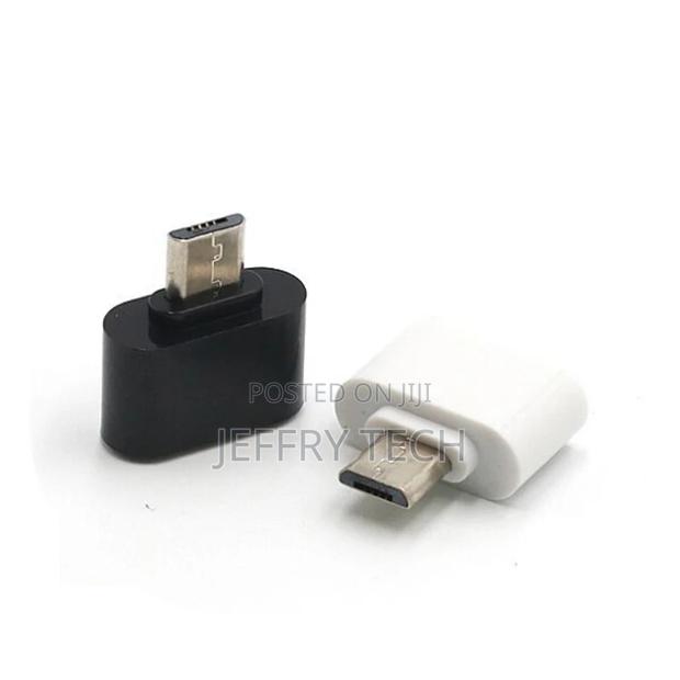 White Micro USB OTG to USB 2.0 Mini Adapter Compatible For