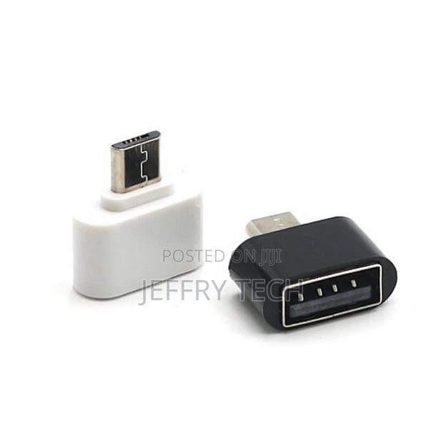 White Micro USB OTG to USB 2.0 Mini Adapter Compatible For - thumbnail 2