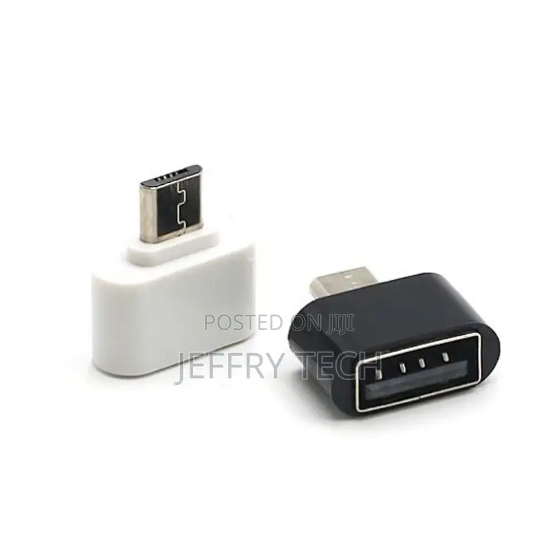 White Micro USB OTG to USB 2.0 Mini Adapter Compatible For