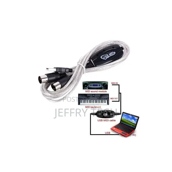 USB Midi Cable - White/Black