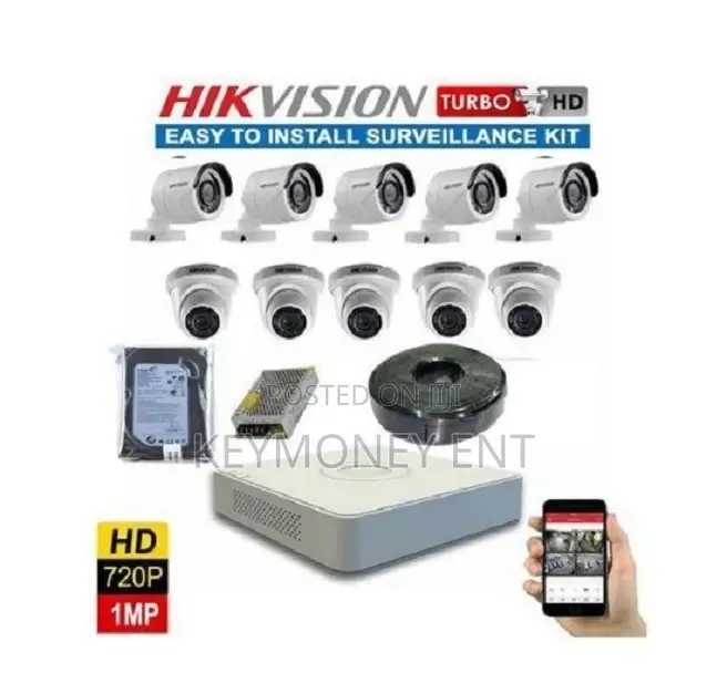 10 CCTV Security Surveillance Hikvision Cameras 1080p