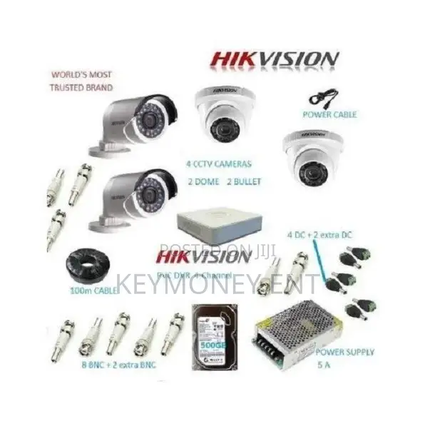 Hikvision 4 CCTV CAMERA FULL KIT 2.0 MP (With Night Vision]