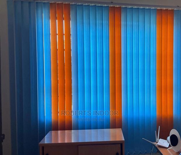 Blue and Orange Vertical Window Blinds - main view
