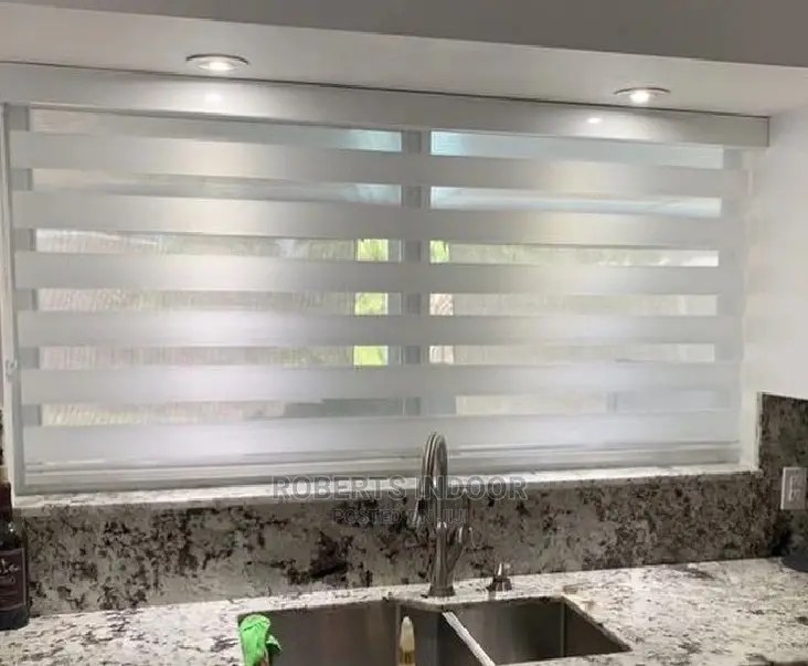 White Zebra Window Blinds