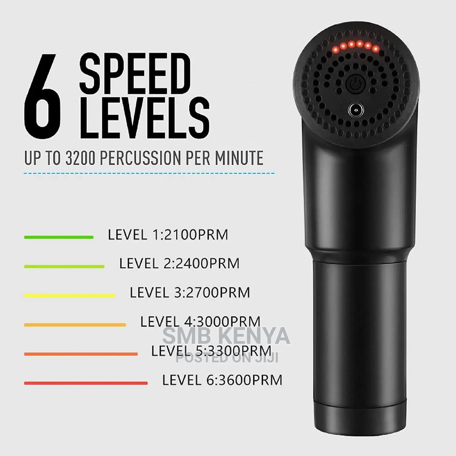 Muscle Fascial Massager With 4 Massage Heads, 6 Speeds