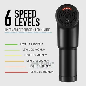 Muscle Fascial Massager With 4 Massage Heads, 6 Speeds