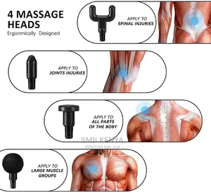 Muscle Fascial Massager With 4 Massage Heads, 6 Speeds