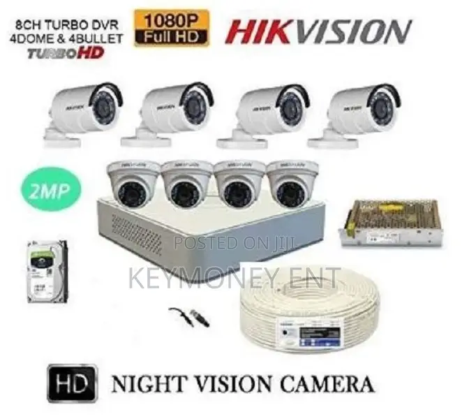 Hikvision 8 CCTV Camera Kit Full1080p(With Night Vision+200m