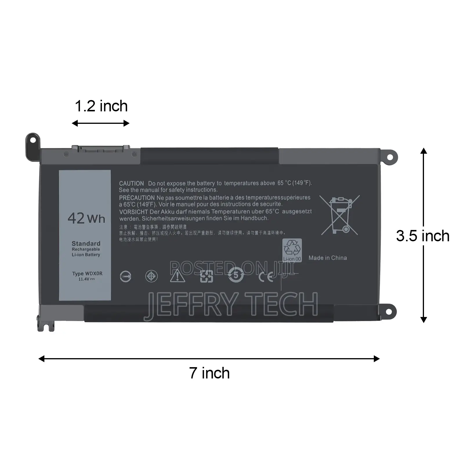 Laptop Battery WDXOR Battery for Hp T2JX4 3CRH3 FC92N 0FC92