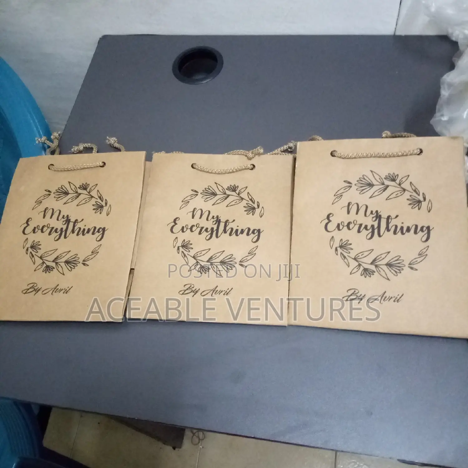 Printed Khaki Gift Bags