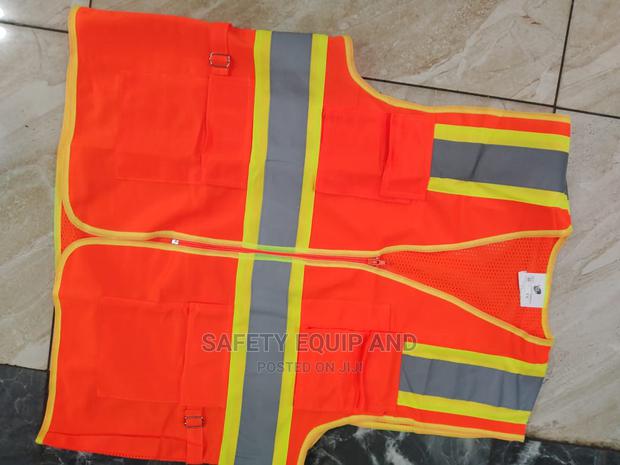 Orange Reflective Vest With Pockets - main view