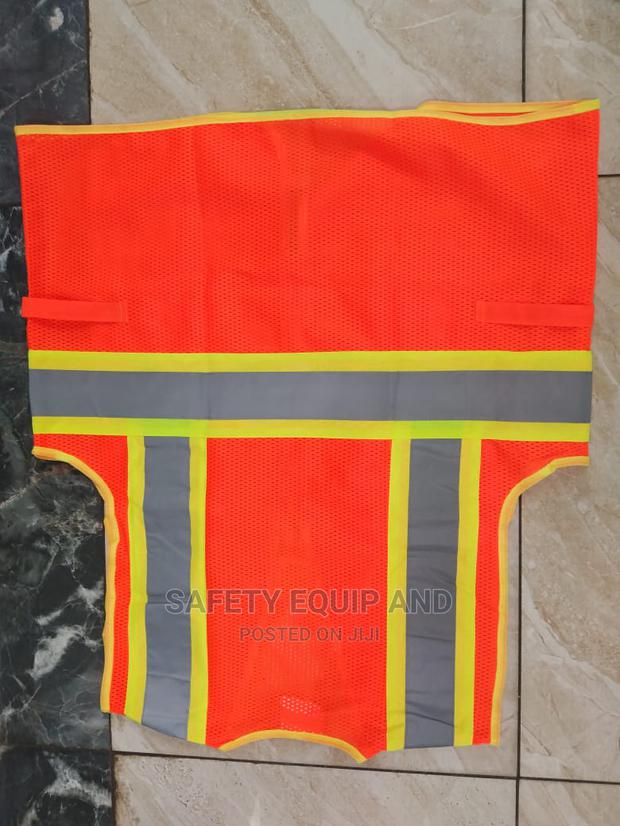 Orange Reflective Vest With Pockets - thumbnail 3