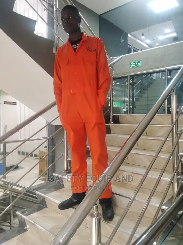 Orange Plain Overalls
