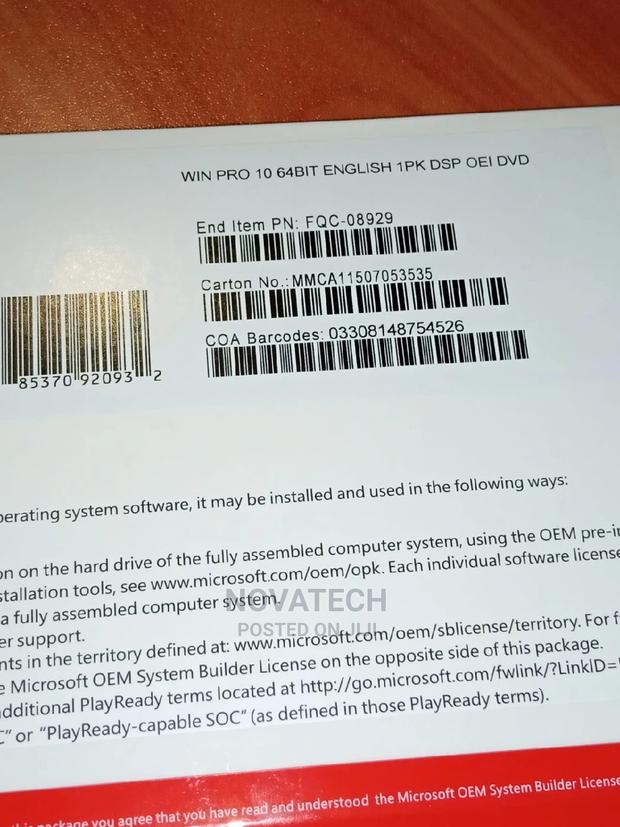 Original Windows Pro 10 64bit English - main view