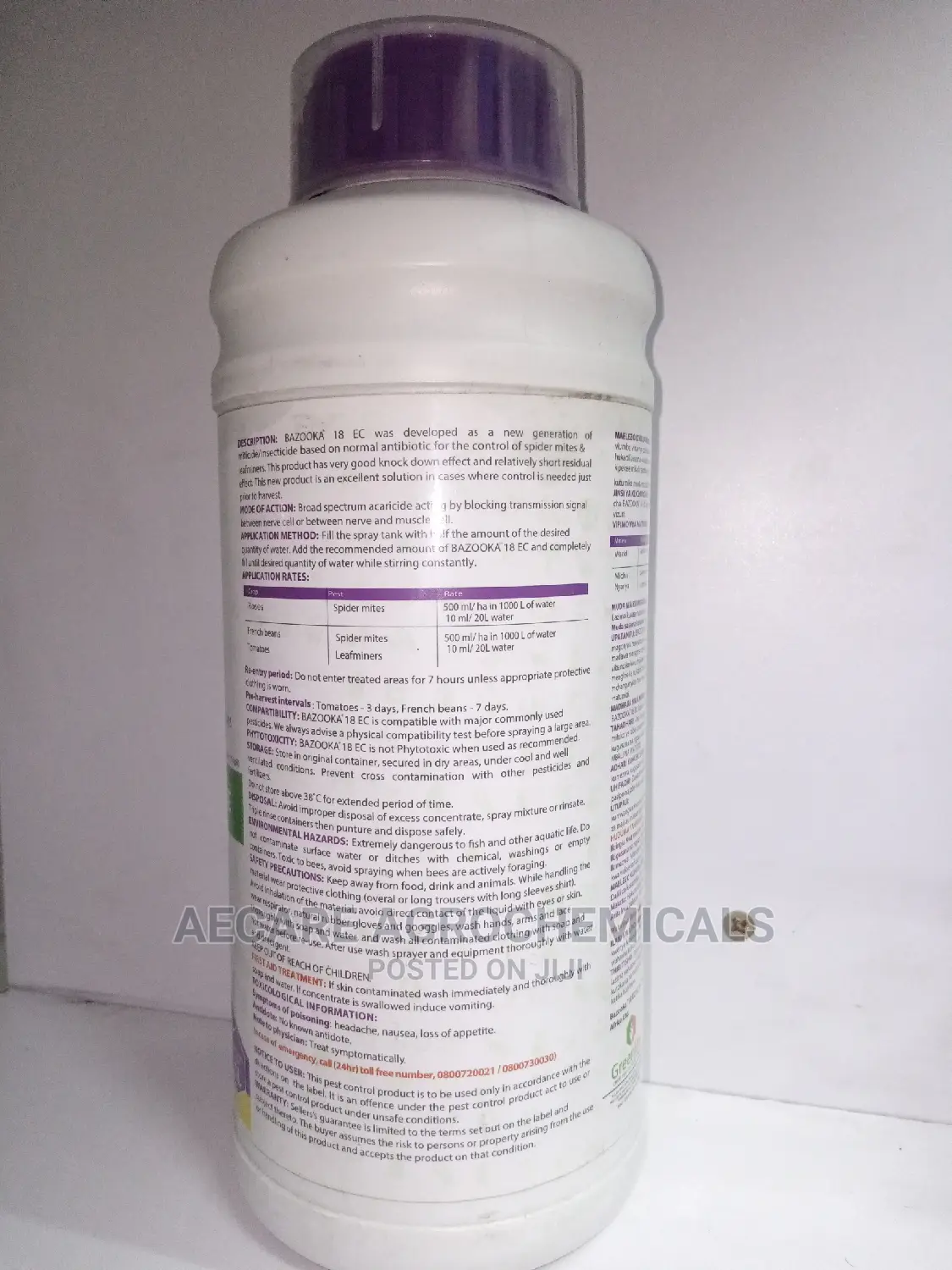 Bazooka 18ec Insecticide 1 Litre