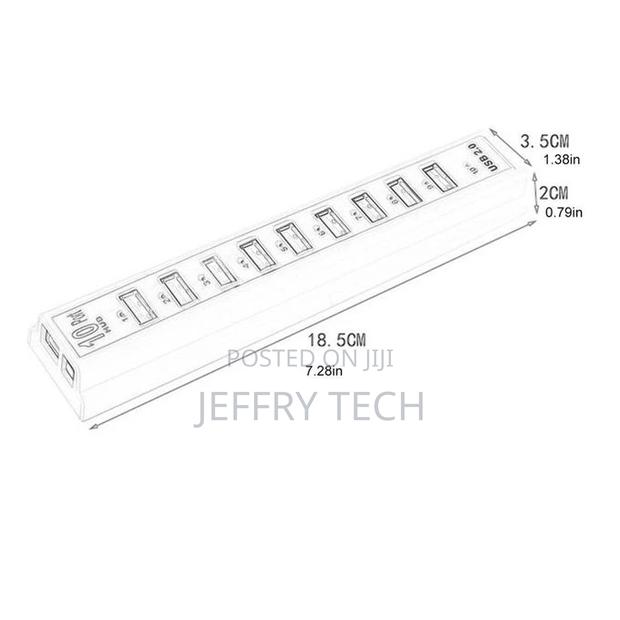 Usb2.0 10 Port Hub Multi Usb Splitter High Speed 480mbps Usb - thumbnail 2