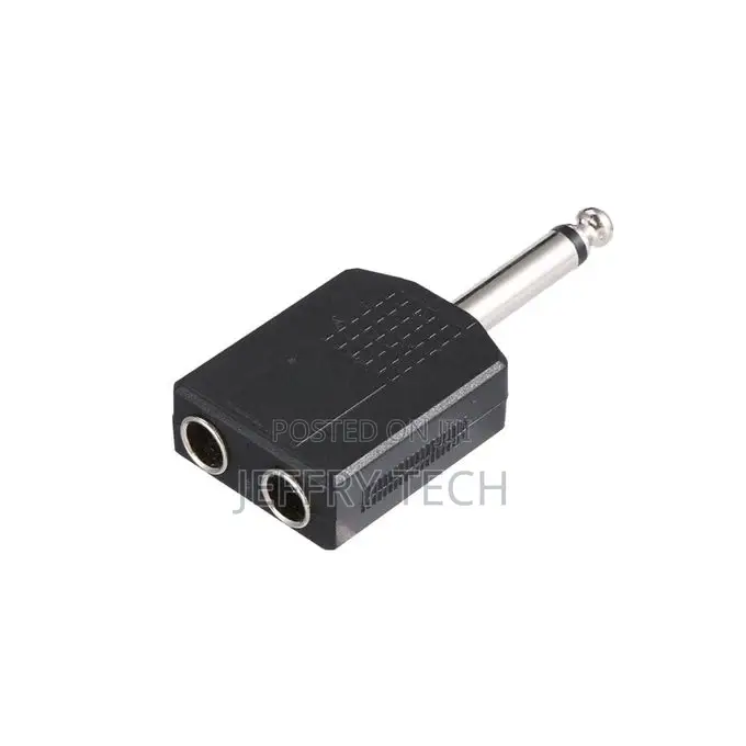 Mono to 2 Dual 6.35 Mm Female Y Splitter Connector Audio Ada