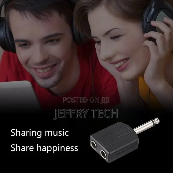 Mono to 2 Dual 6.35 Mm Female Y Splitter Connector Audio Ada