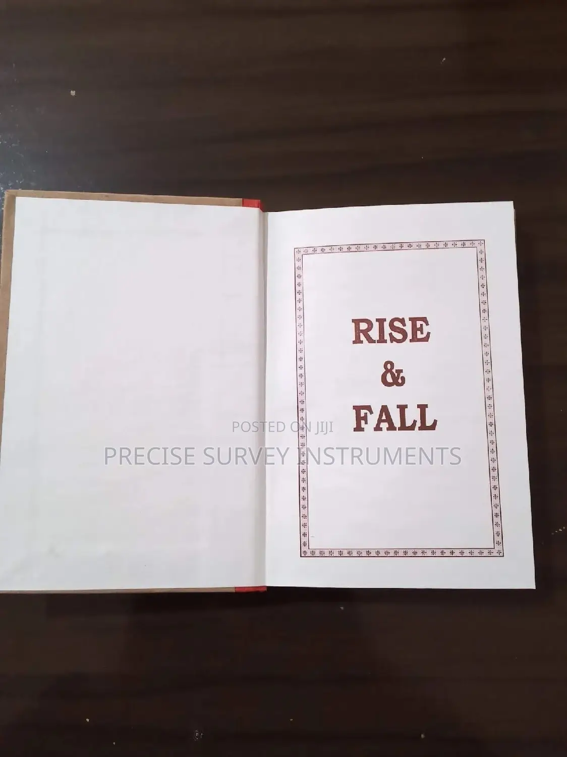 Survey Field Book (Rise Fall / Collimation)