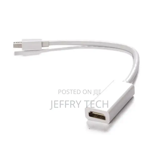 White HDTV Adapter Mini Displayport to Hdmi for Mac